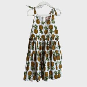 Pink Chicken Taylor Dress Girls Cotton Sundress Pineapple Print
